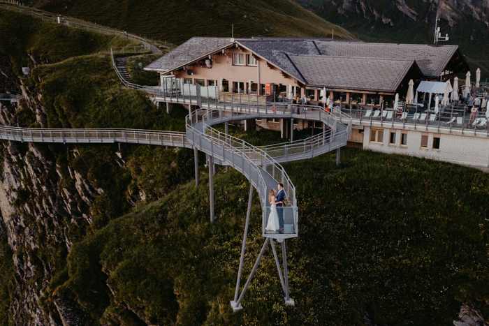 The wedding venue was high in the mountains and could be reached only via a gondola