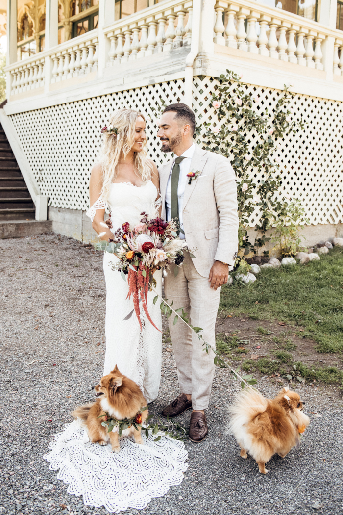 The couple's dogs took part in the wedding, too