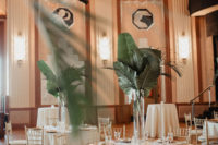 tropical leaves are perfect for reception decor