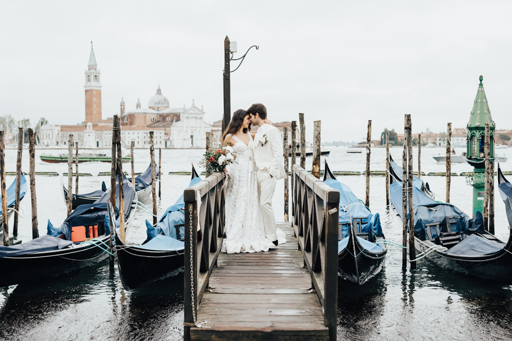 Stunning looks of Venice are a perfect backdrop for wedding portraits