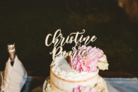 a beautiful naked wedding cake design