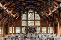 10 The wedding reception was done with lights, geometric decor and grey linens