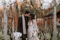 01 This rustic winter wedding shoot took place at a winery, it was filled with beautiful details