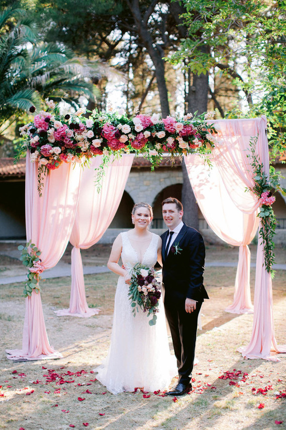 This sweet bougainbillea filled wedding was done in pink shades and took place in Croatia