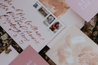 02 The wedding stationery was brushstroke, with bright and neutral letters
