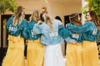 bridesmaids in denim jackets looks awesome