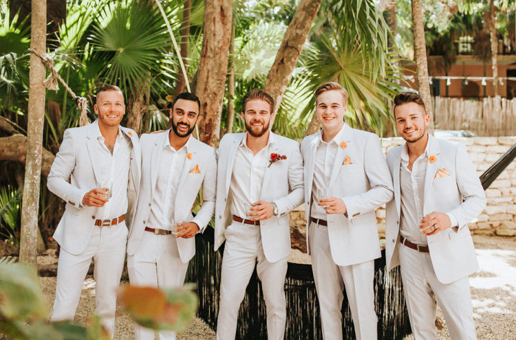 The groomsmen were wearing the same as the groom