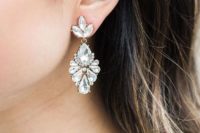 06 beautiful crystal drop and leaf earrings look statement, vintage-like and very chic