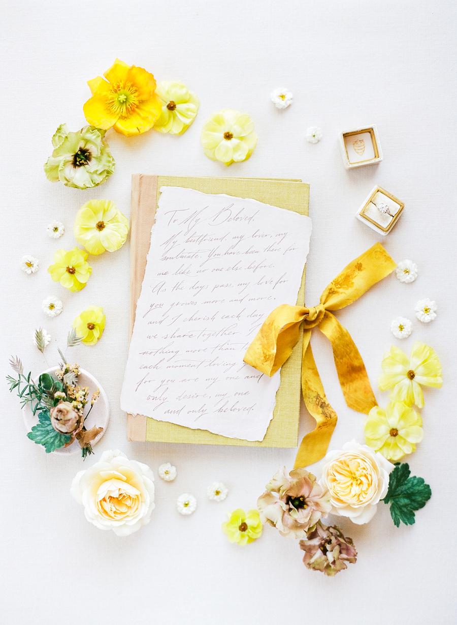 The wedding stationery was done in neutrals and yellow that reminded of sunshine