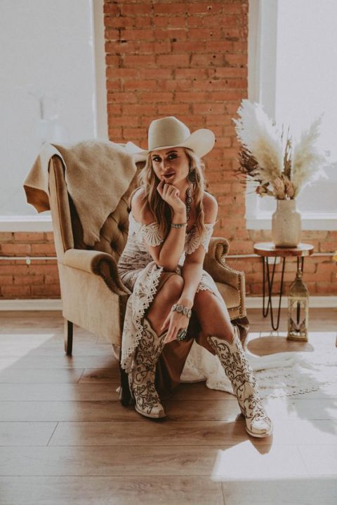 embroidered cowgirl boots will be a nice fit for a cowboy or rustic bride, and everything cowboy and cowgirl is on trend
