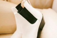 08 super elegant white Chelsea boots will make you feel comfortable and they look wedding-appropriate