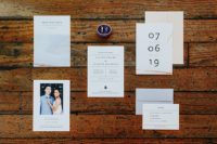 wedding stationary with marble details