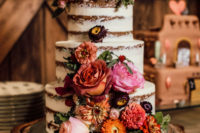 a gorgeous naked wedding cake design