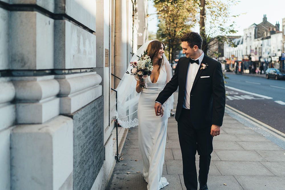 This couple went for a chic and modern black tie wedding