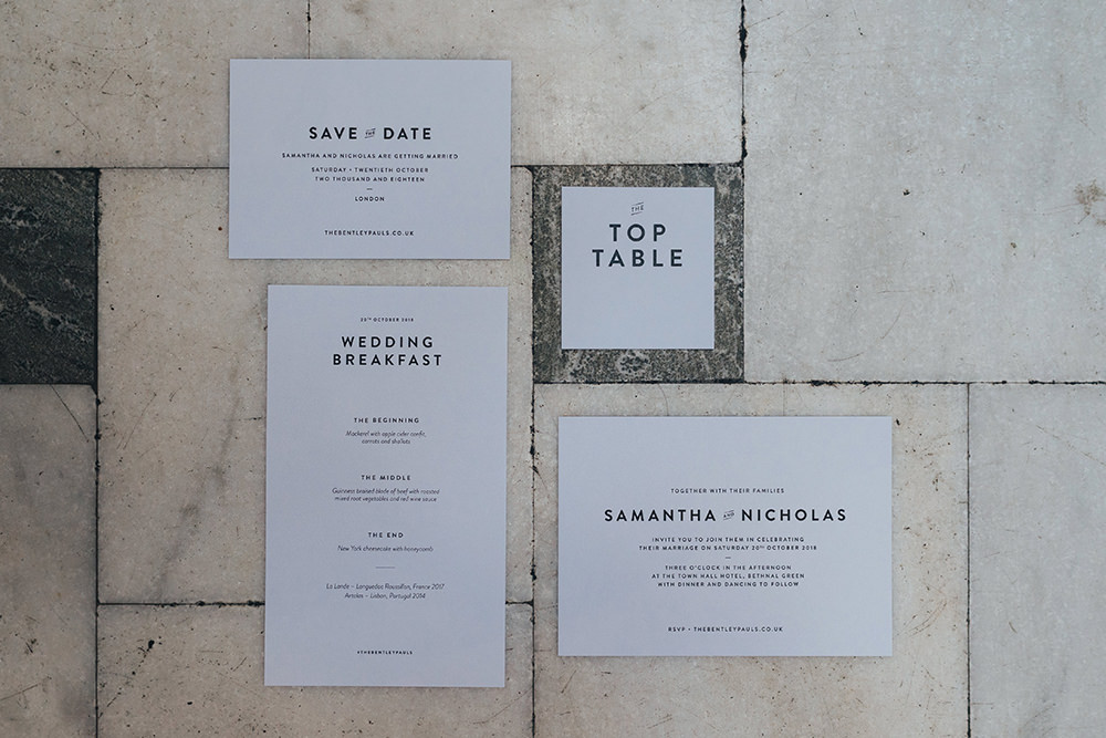 The wedding stationery was done neutral to match the color scheme of the wedding