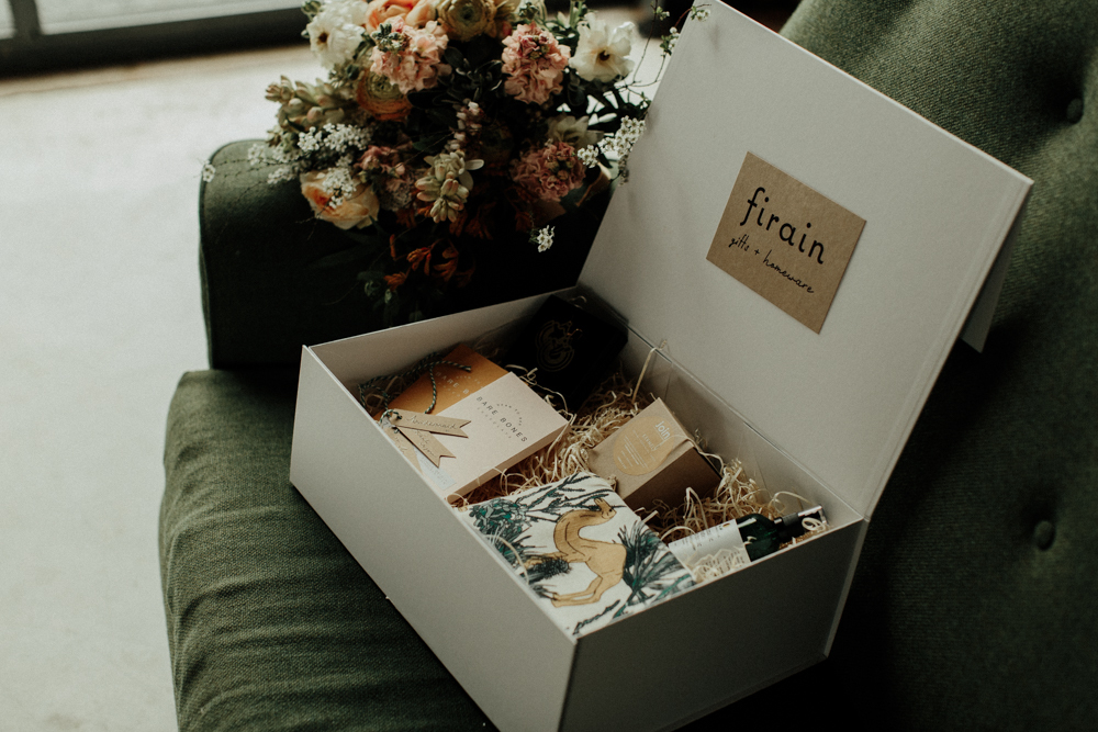 This is a bridesmaid gift box with various cool stuff available