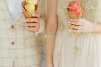 tropical wedding must feature some ice cream