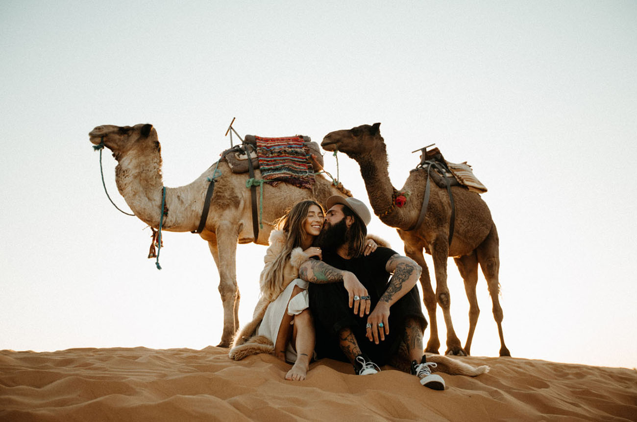 The couple went for a camel ride after the ceremony
