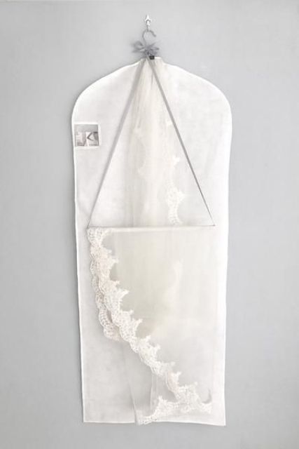 try a veil hanging hook and a storage bag to keep it absolutely safe