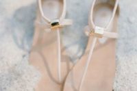 19 minimalist flat sandals with slight gold touches look chic and stylish and can be worn after the wedding