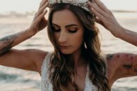 24 a fantastic beach seashell wedding crown will highlight even the most simple and modest bridal look