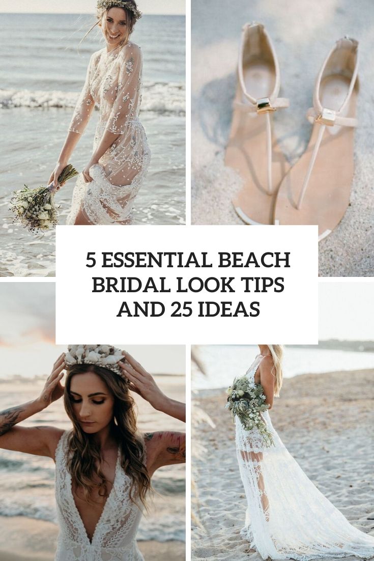 essential beach bridal look tips and 25 ideas cover