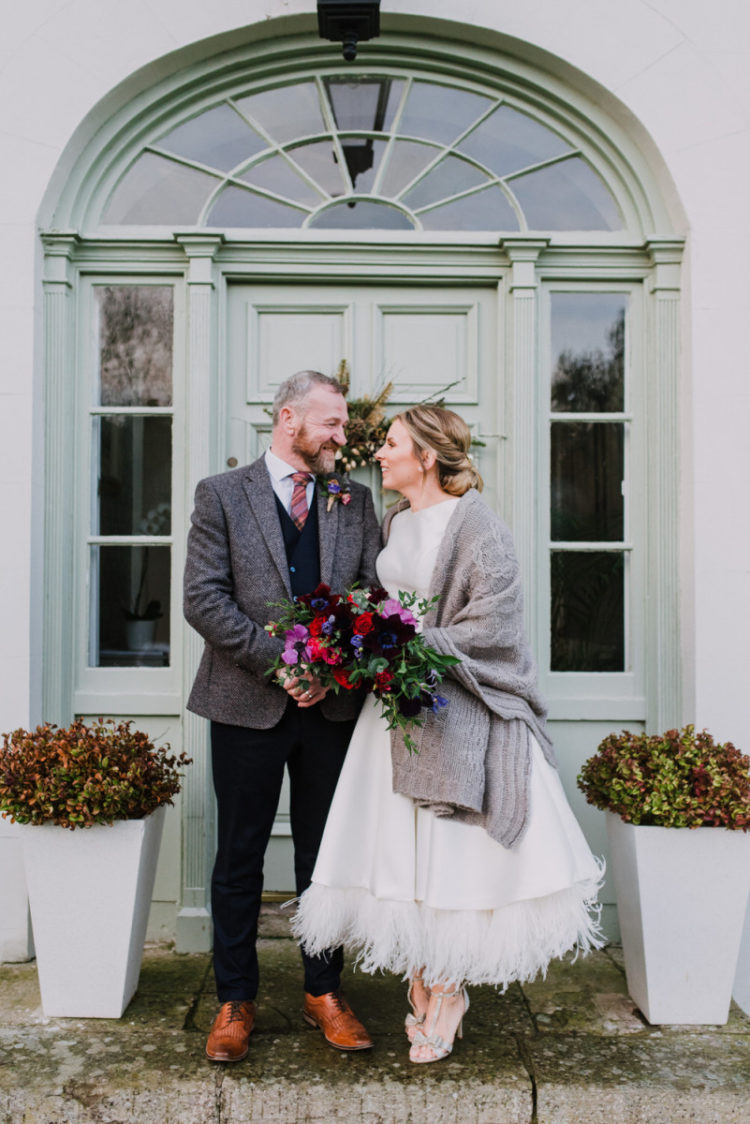 This couple went for a lovely intimate Christmas wedding with luxurious touches
