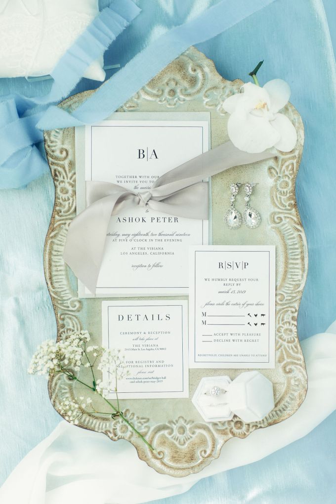 The wedding stationery was done simple and elegant, in black and white