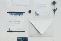 02 The wedding stationery was done with watercolors and various shades of blue
