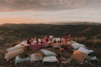 a romantic picnic wedding reception
