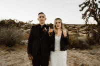 10 The couple went for cool desert wedding portraits