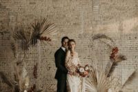 pampas grass is always a great choice to decorate a wedding ceremony space