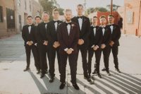 06 The broom was wearing a burgundy tux, and the groomsmen were rocking black ones