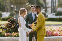 07 The groom was wearing a cool mustard wedding suit and looked wow