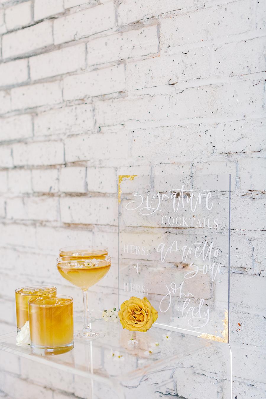 An acrylic decor is awesome addition to a modern wedding