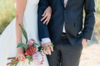 08 I love the grooms’ floral tie and a king protea wedding bouquet
