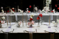08 Pink, red and purple spruced up the strict all-white tablescapes