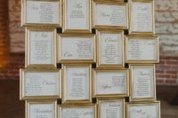a cute wedding chart design with touches of gold