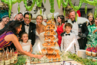 11 The wedding cake was skipped and the couple chose a donut tower