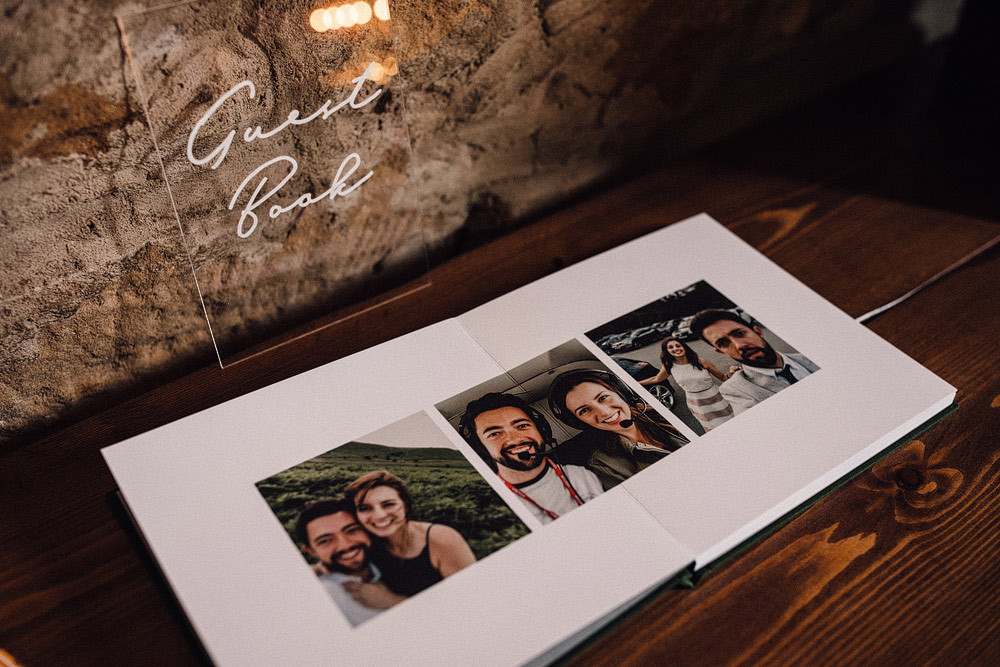 The guest book was a creative one, with the couple's photos in it