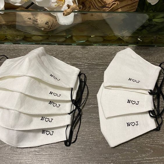 personalize wedding guest cotton masks making them cuter - everyone will need them at your social distance wedding