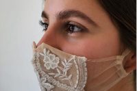 08 a nude mask accented with white lace and embroidery is a sophisticated accessory for any bride