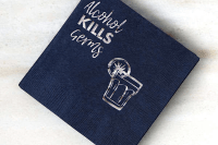 13 include cool personalized napkins into your wedding decor and bar styling