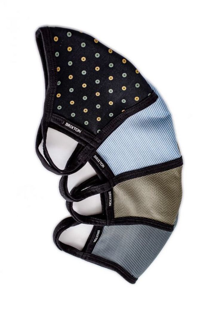 reversible face masks in blue. grey and olive green with simple patterns are great for men at the wedding