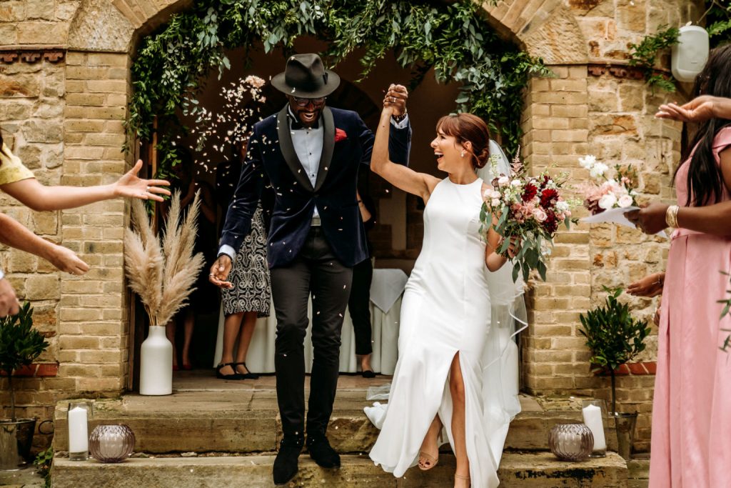 This minimalist wedding took place in West Sussex, at a 15th century Manor Hotel