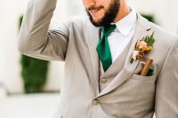 a cigar is a great addition to a groom’s pocket square
