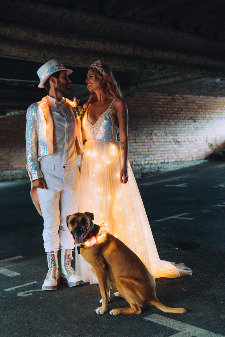 Their dog took an active part in the wedding, too