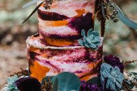 a gorgeous naked cake design with succulents