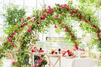 a non-traditional way to use wedding arches