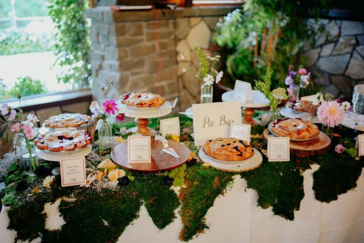 There was no wedding cake but the couple chose a pie bar to please everyone